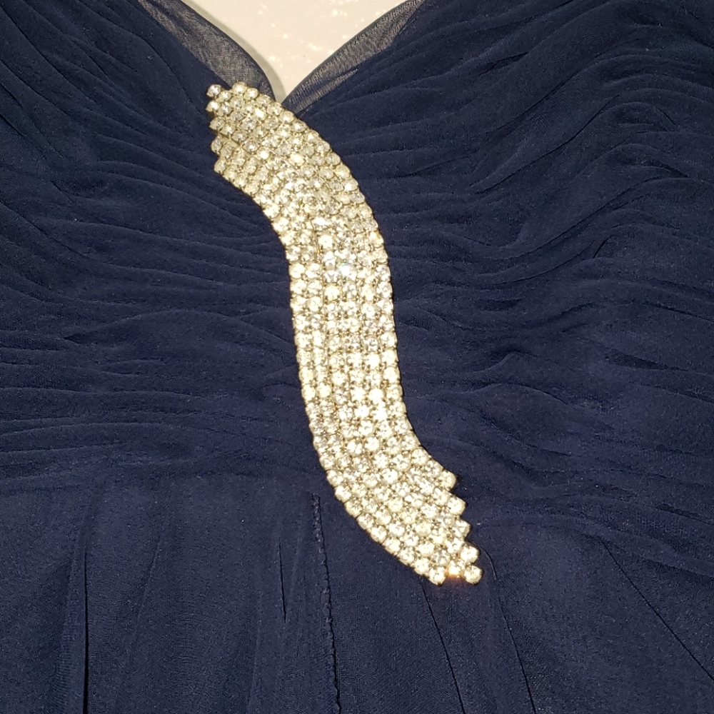 Vintage Navy Gown Formal Wedding Dress Saks - Picture 11 of 12